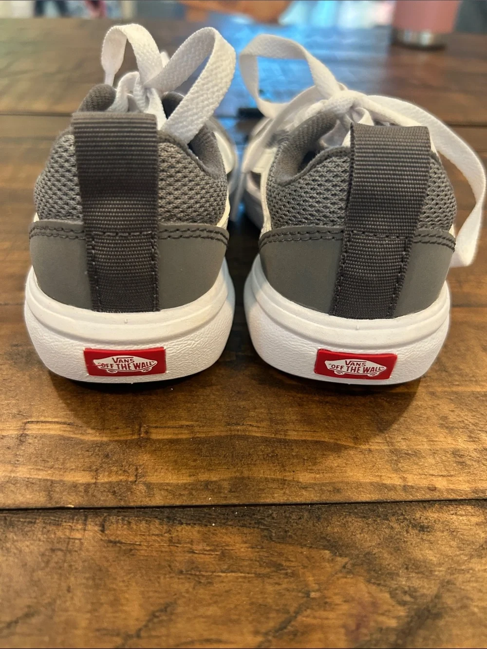 Vans Range Gray and White Kids Low-Top Sneakers